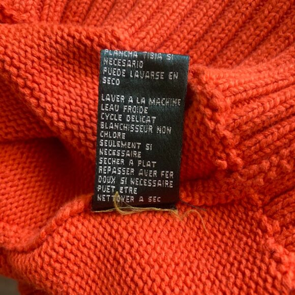 LAUREN RALPH LAUREN | Vintage Orange 1/4 Zip Cotton Knit Pullover Sweater Prep L - Picture 11 of 13